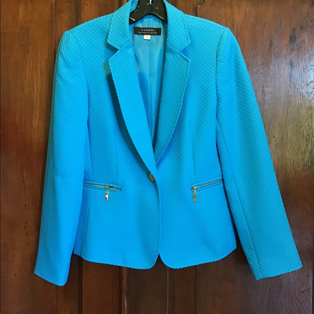Tahari Jacket with Zip Pickets